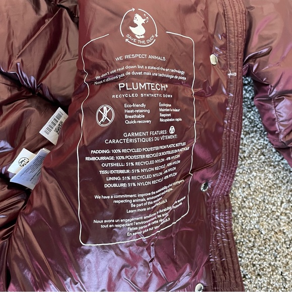SAVE THE DUCK Burgundy Puffer Jacket - Picture 5 of 8